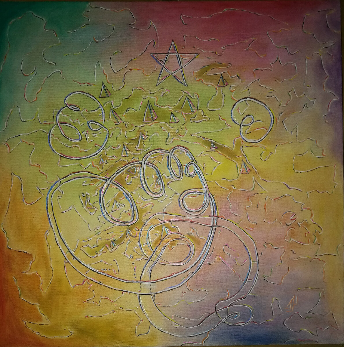 ЗИМИН В.  ''  Плохо просчитанные тенденции  '' масло, холст 64*64