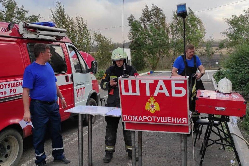     Лесной пожар в Усть-Донецком районе повредил 32 дома. Фото: ГУ МЧС по РО.