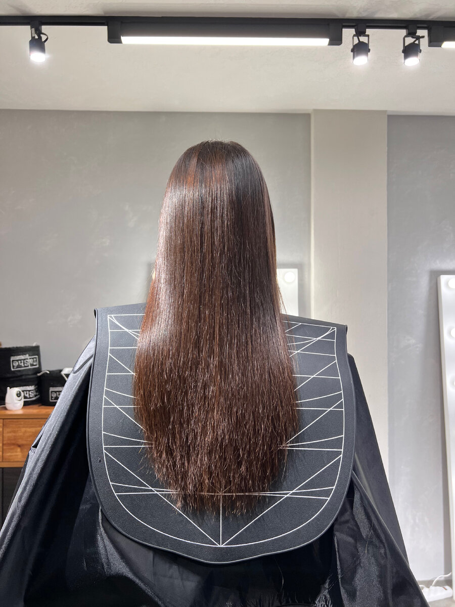 Волосы сразу после процедуры.