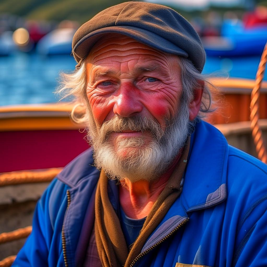 Картинка создана нейросетью по запросу рыбак будущего