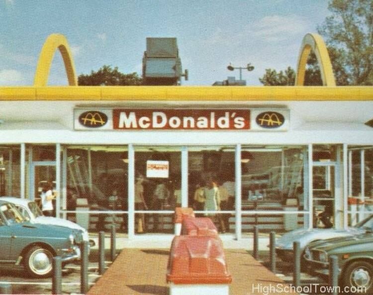 Макдак старый. Макдональдс 1970 1980. США макдональдс 1960-х. Первый макдональдс в США. Макдональдс 1940 года.