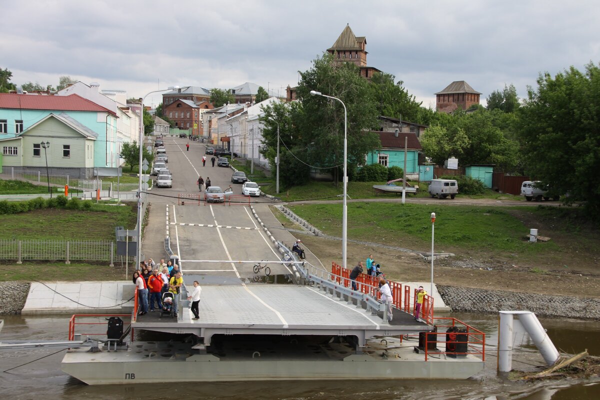 Понтонный мост в коломне