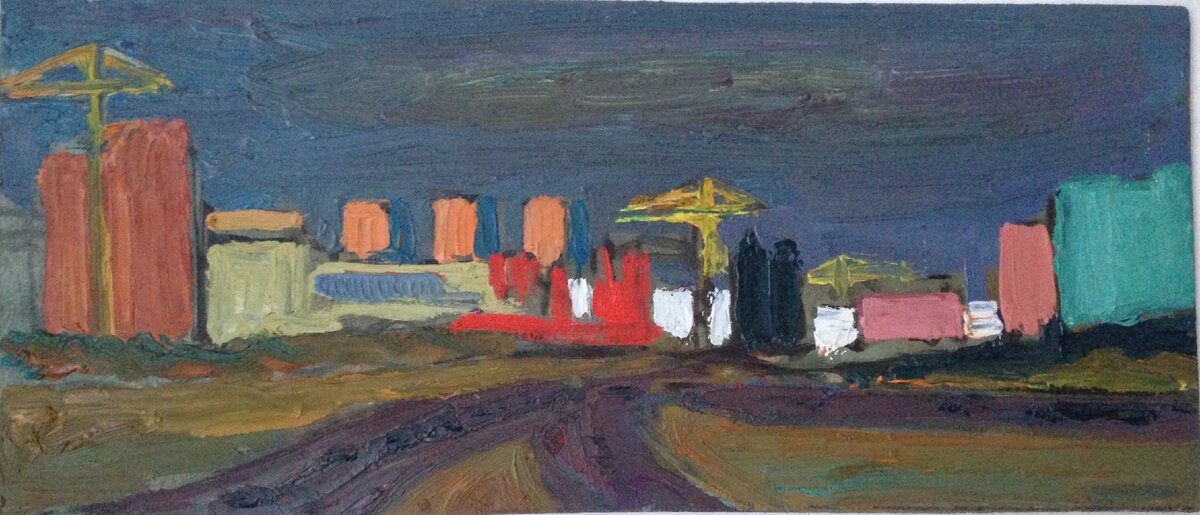 «Панорама Юго-Запада». Эскиз. 2006-2008, 12,8/29,7, картон, масло. Вероника Сукоян