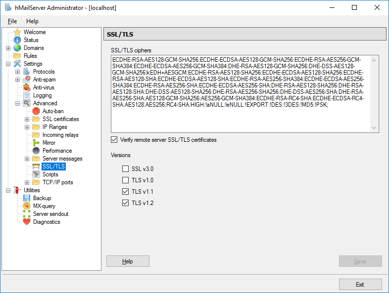 AES 256. SSL Ciphers. HMAILSERVER. AES-256 И RC-4.