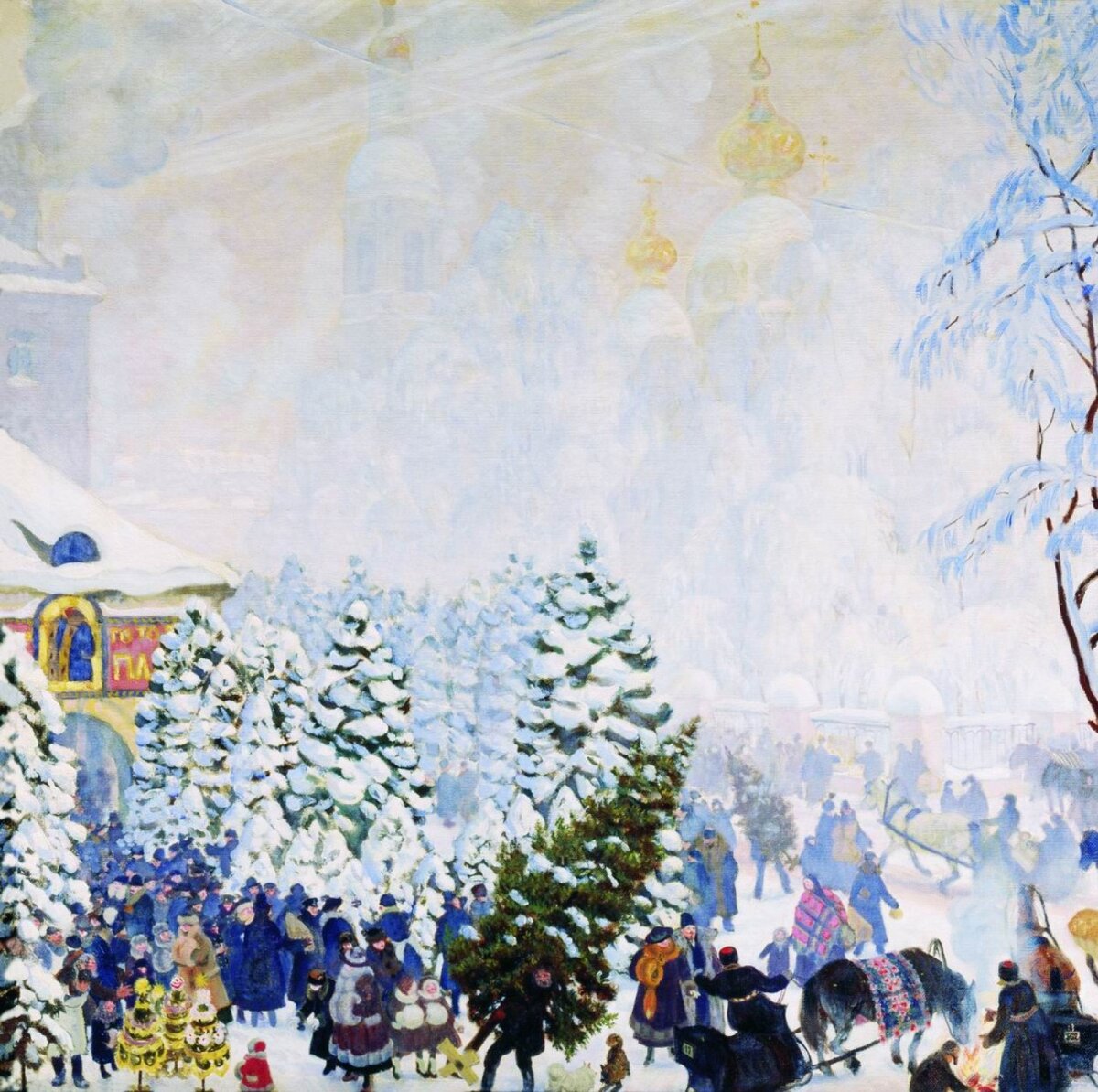 Борис Кустодиев. Елочный торг, 1918. Краснодарский краевой художественный музей