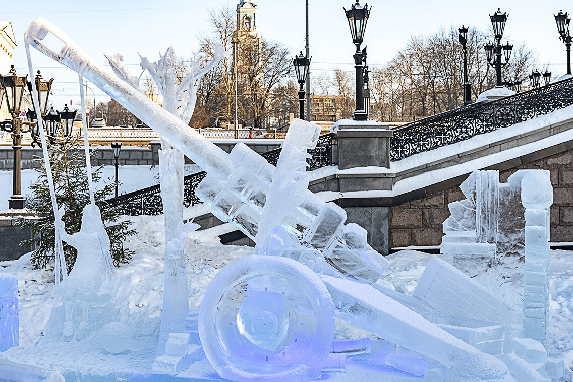 Рождественская выставка ледяных фигур в Екатеринбурге.