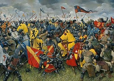 Эпизод из битвы при Креси. Художник Брайан Палмер.Яндекс. Из открытых источников