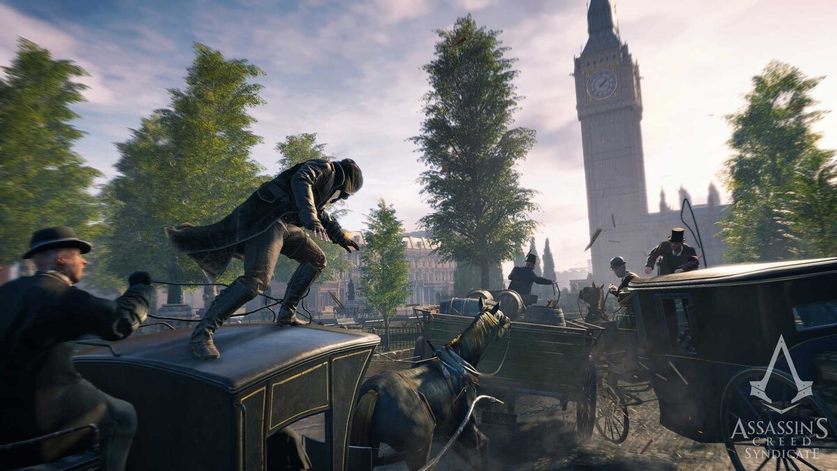 Assassin's Creed Syndicate — экшен в известной серии от Ubisoft, предлагающий пользователям окунуться в атмосферу викторианского Лондона. Сюжет сосредоточен вокруг двух главных героев, Джейкоба и Иви Фрай, которые намерены освободить английскую столицу от власти тамплиеров. Пользователям предлагают исследовать открытый мир, участвовать в разных активностях, прокачивать героя, бороться за районы города и так далее. В Steam Syndicate получила 11155 отзывов, из которых 76 % положительные.  