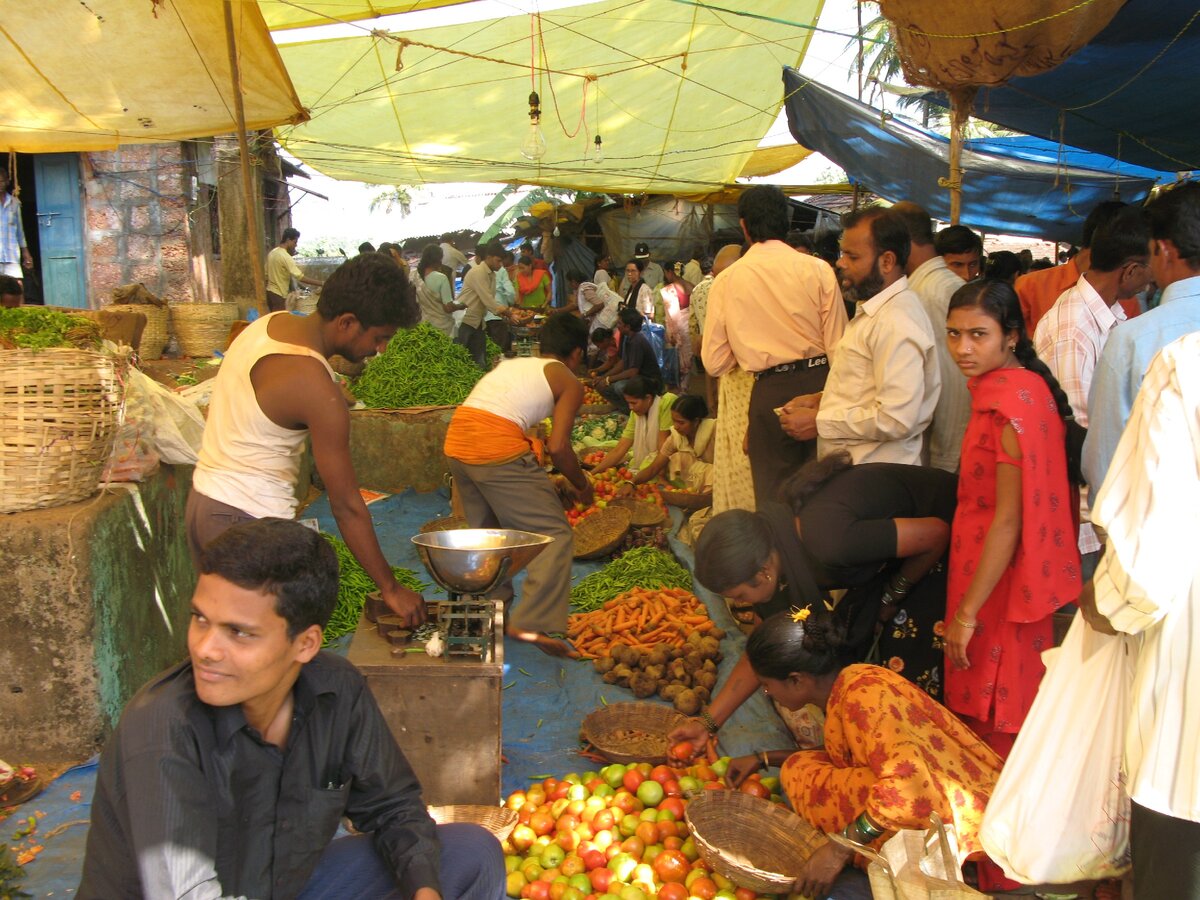 Базар в индийской деревне