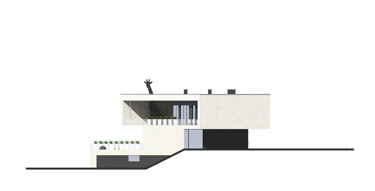 Боковой фасад Левый - «Вилла Кирахви» Проект дома - М - 386