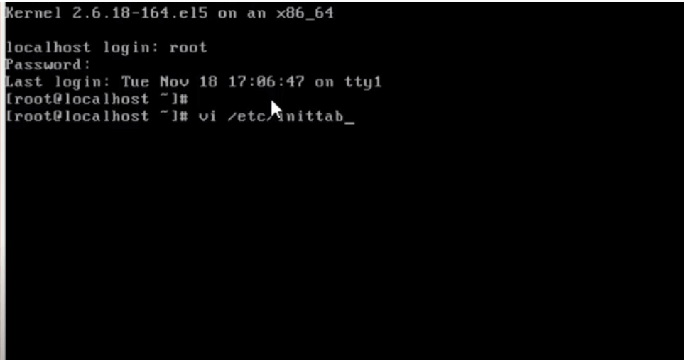vi /etc/inittab