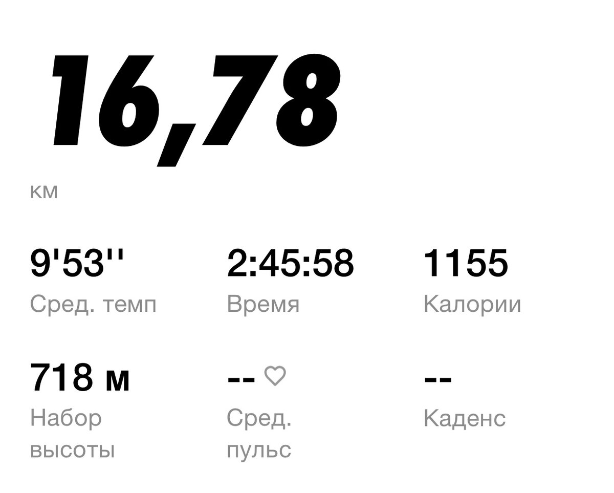 Скриншот из программы Nike Run Club