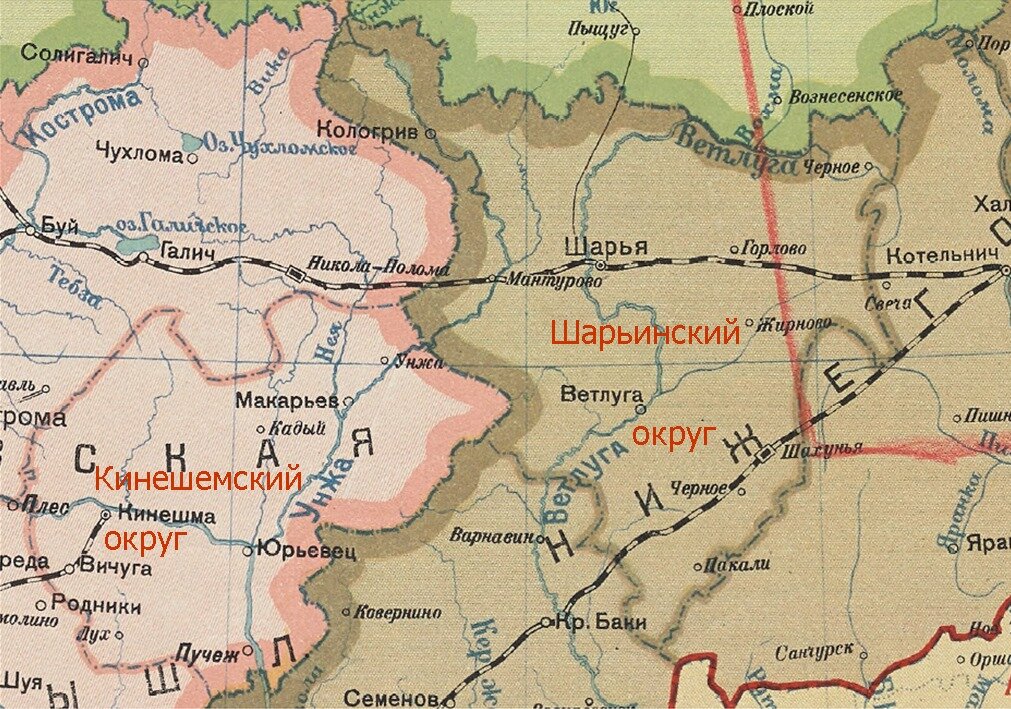 Карта шарьинского района костромской области с деревнями и дорогами