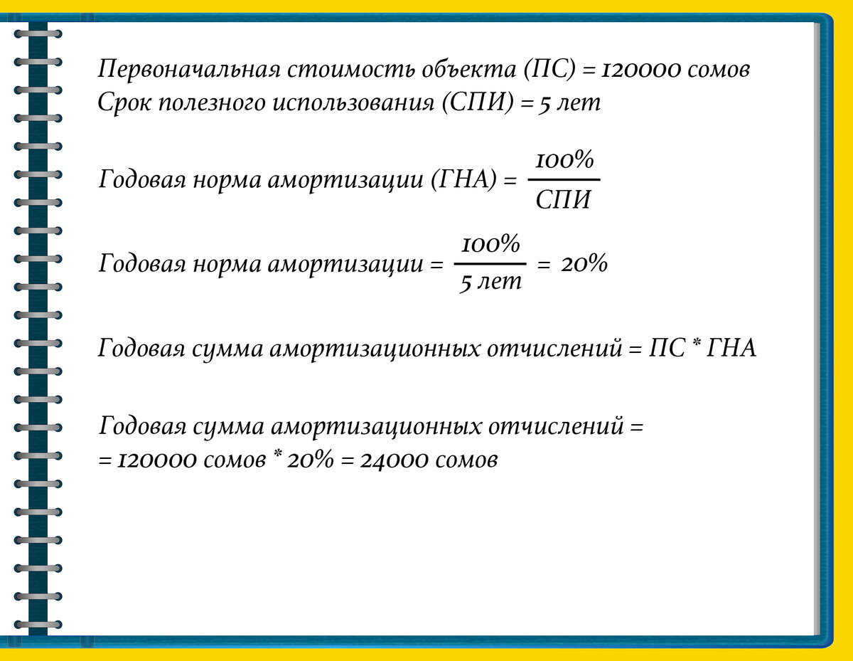 Задачи на амортизацию линейным способом