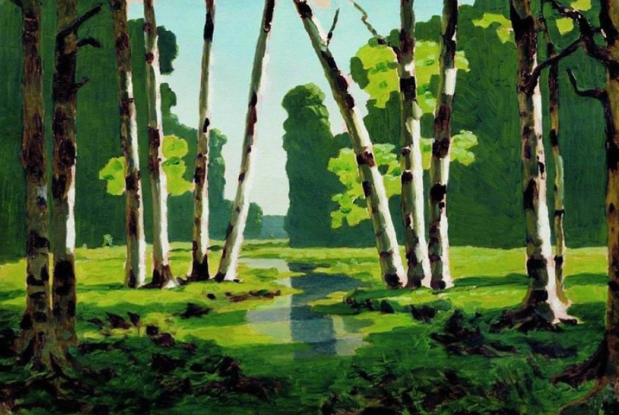 Фотография картины А. Куинджи "Березовая роща" (из свободных источников)