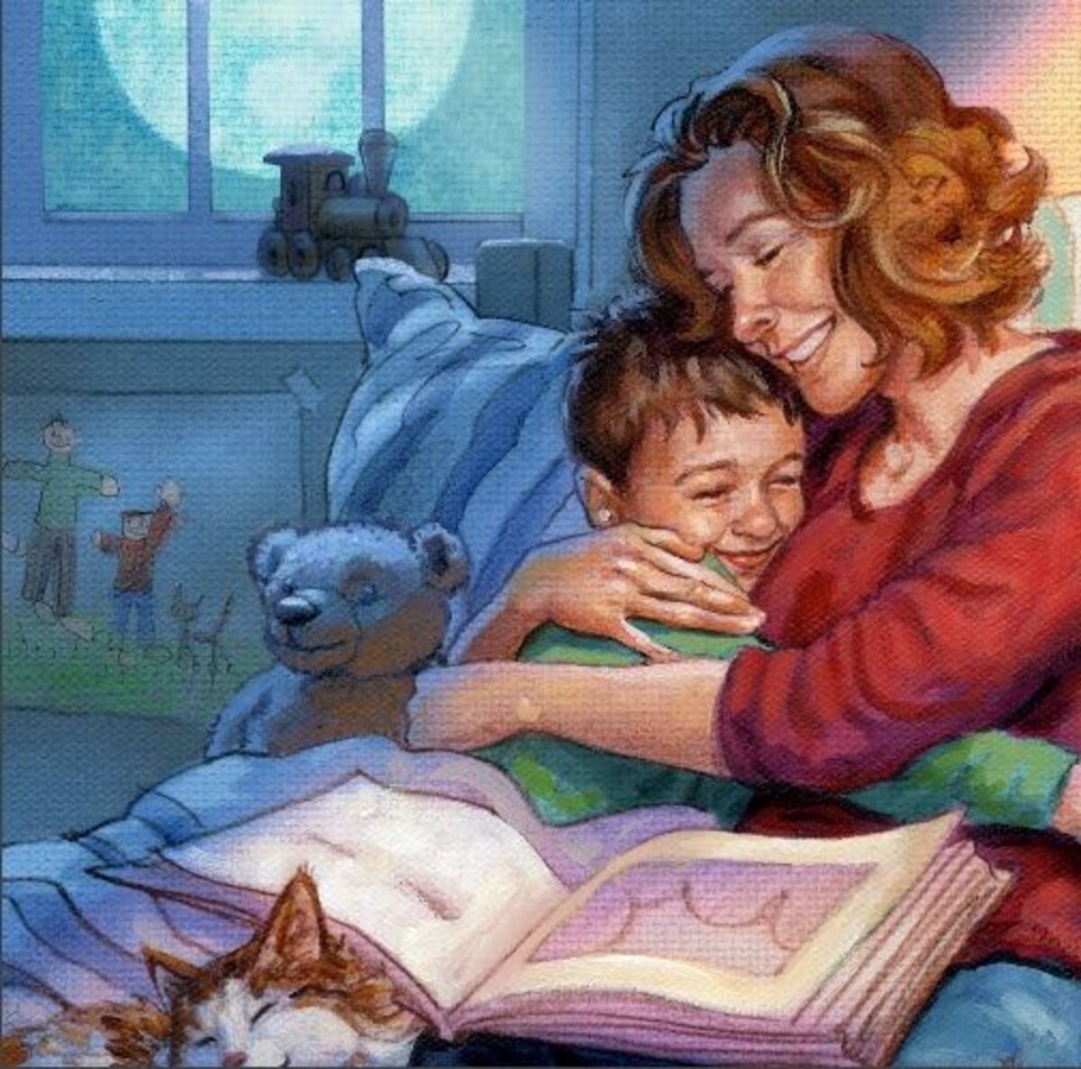 Мама читает сказку ребенку