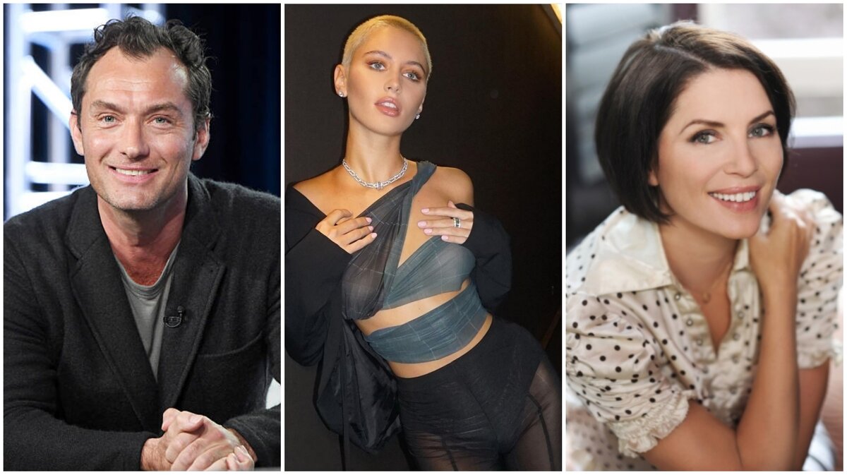 На фото слева направо: Джуд Лоу, Айрис Лоу, Сэнди Фрост.