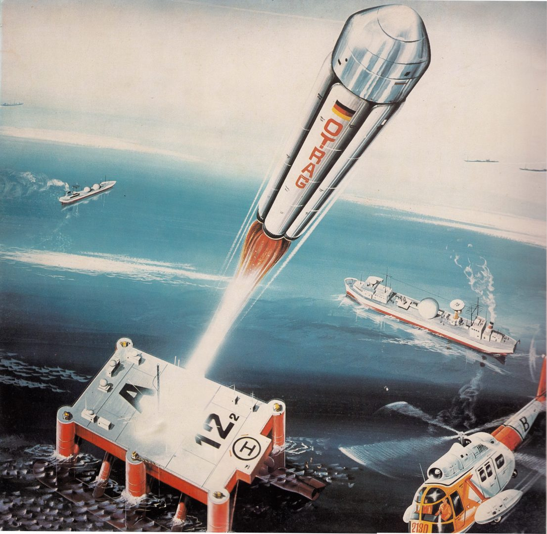 Старт ракеты OTRAG,. Глазами художника