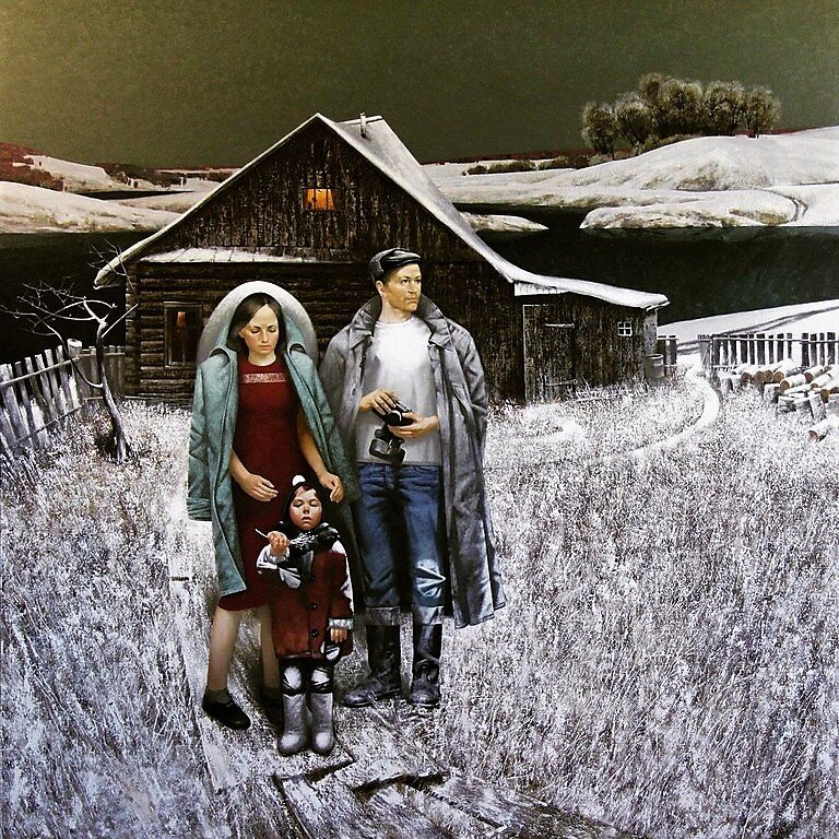 «Первый снег», 2018, холст, масло, 200 х 200 см