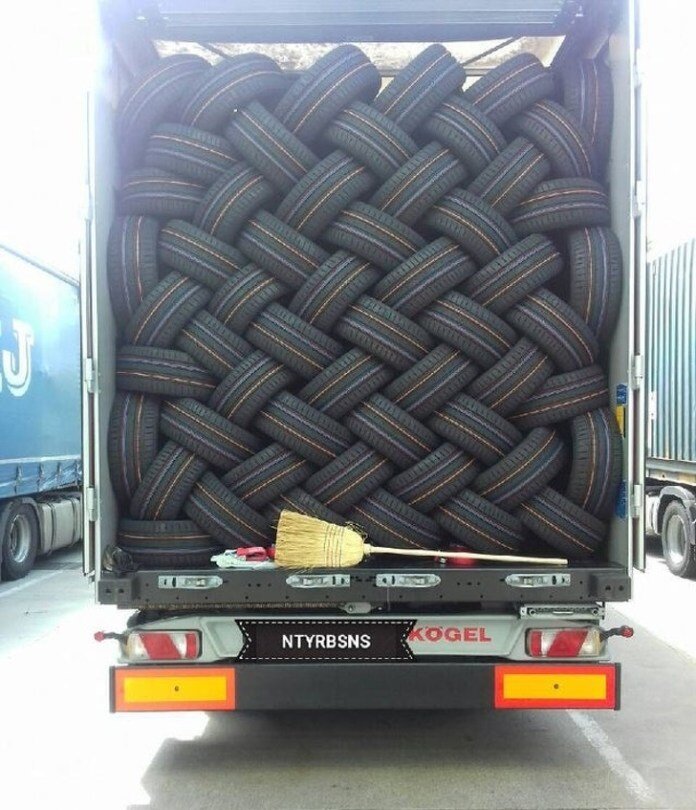 Погрузка шин Ёлочкой.