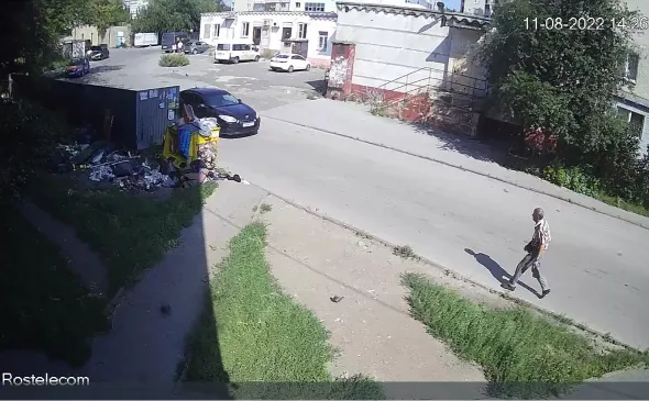 Скриншот площадки для сбора ТБО с камеры видеозаписи