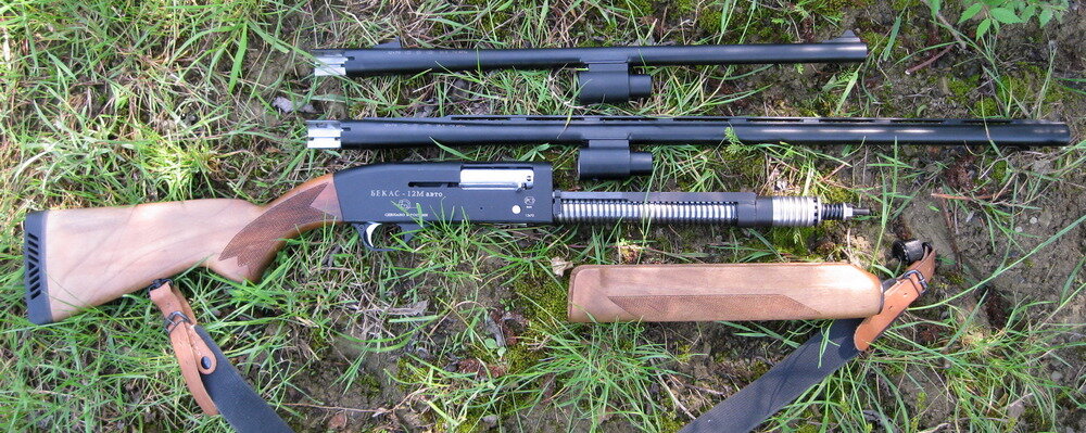 Неполная разборка ружья «Бекас-12М авто» в комплектации с двумя стволами