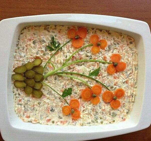 Украшение салатов в домашних условиях как воспитание вкуса