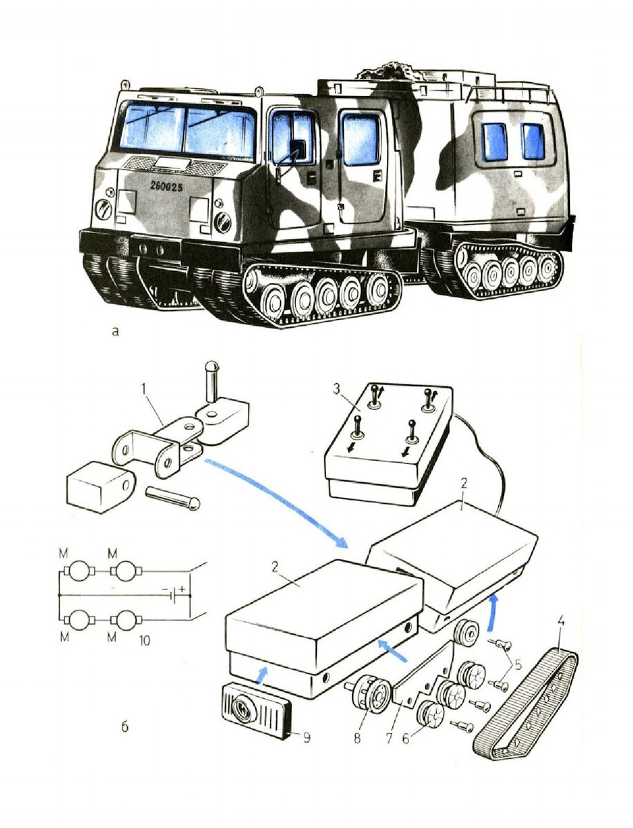 Модель сочлененного вездехода на гусениц