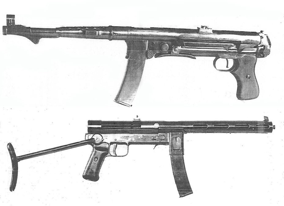  Вверху – первый образец ПП Артакадемии (конструктор Безручко-Высоцкий)
Внизу – ПП Дегтярёва модернизированный