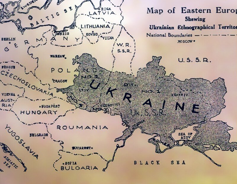 Карта Украины с обложки книги Лоутона «Украинский вопрос».