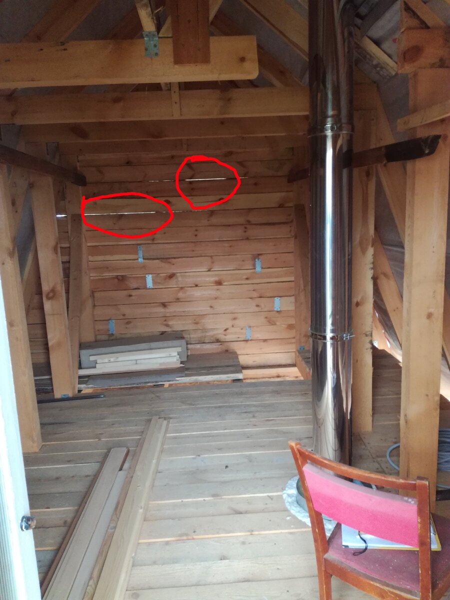 На фото, рядом с трубой проходит (укосина), после сборки трубы, ее убрали.