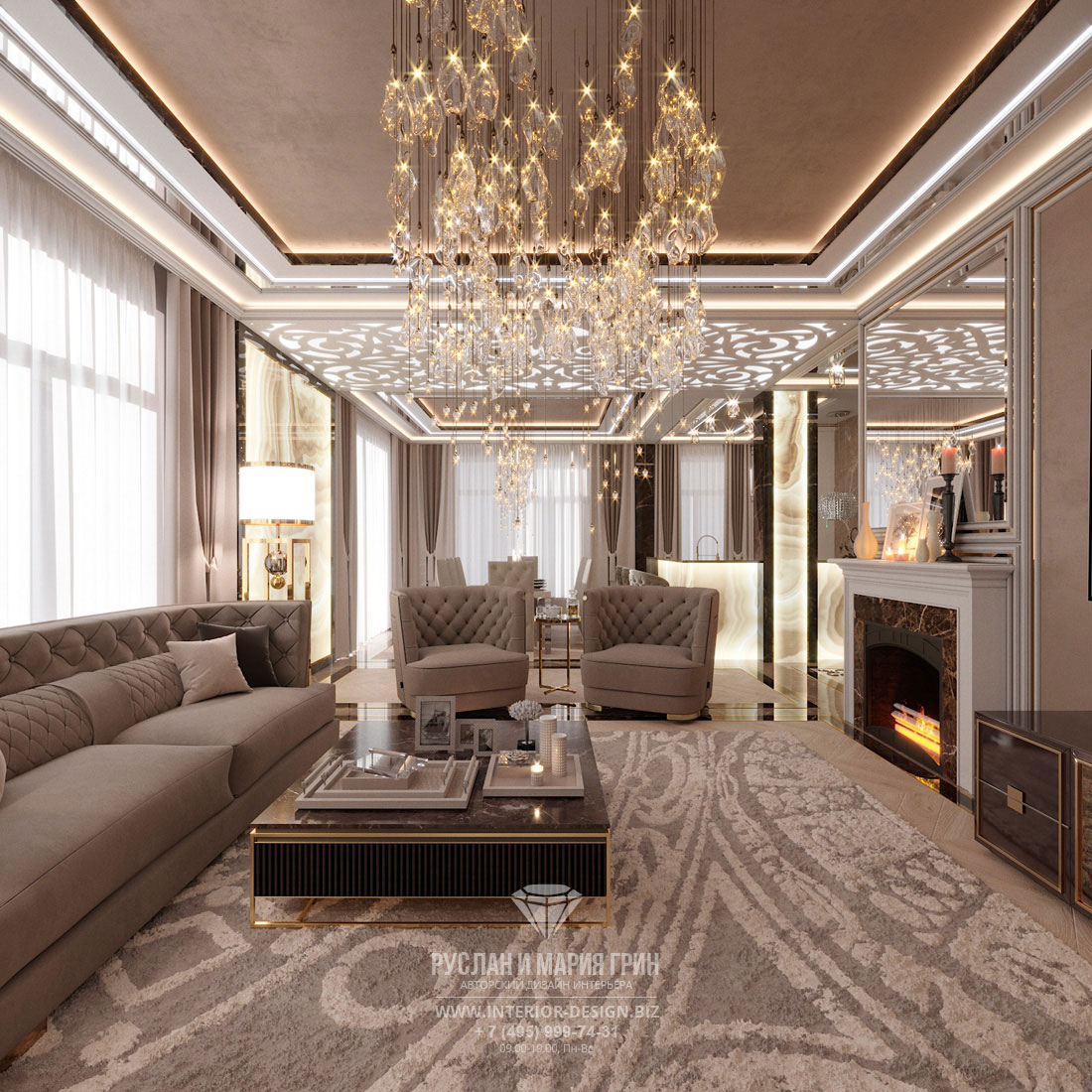 Фото интерьера гостиной в таунхаусе