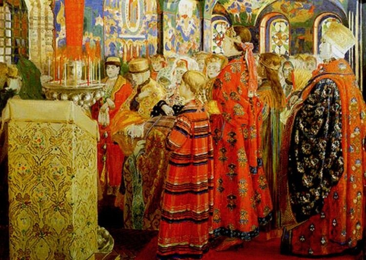 Андрей Рябушкин, "Русские женщины XVII века в церкви" (1899 год)