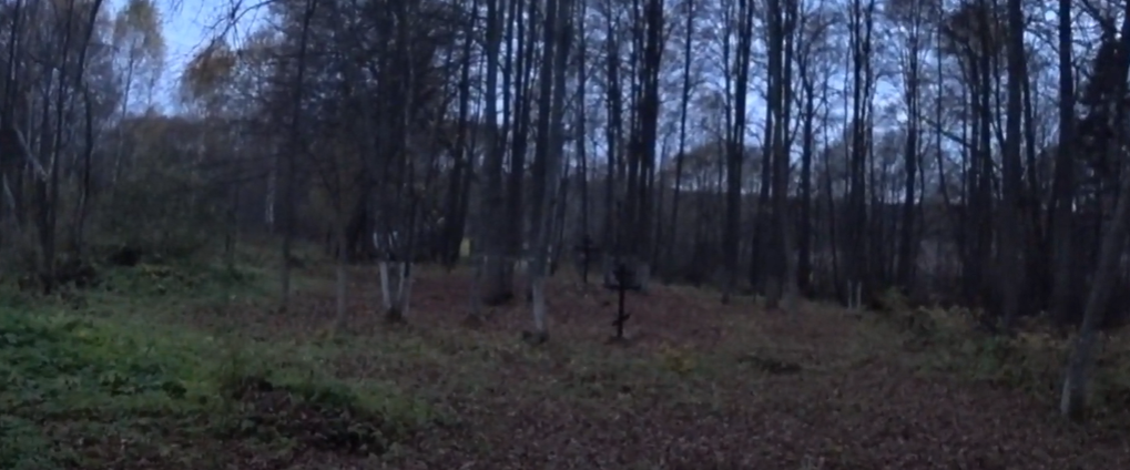 Крест по среди леса