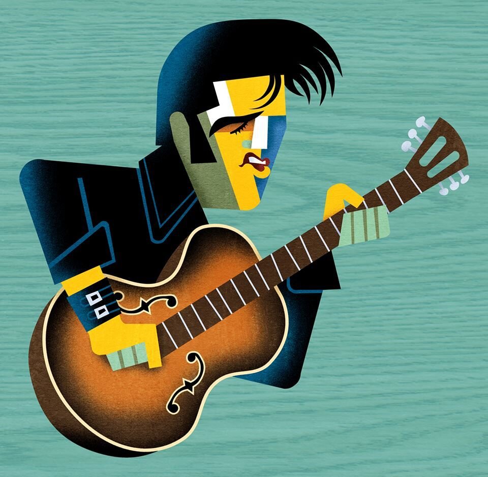 Элвис Пресли ест картошку. 