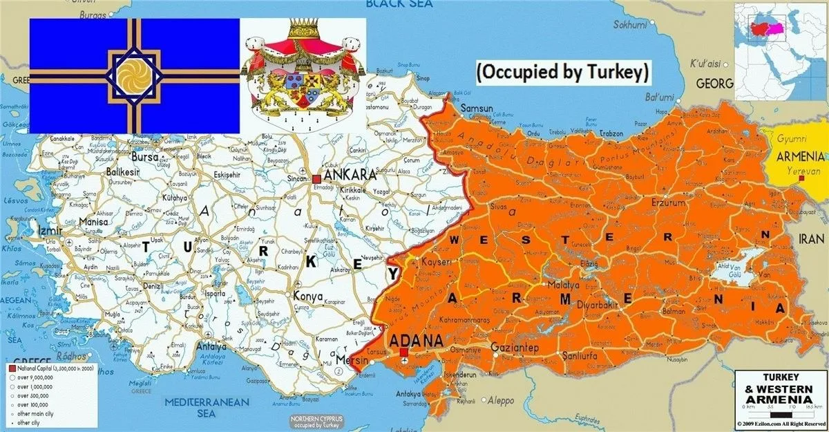 Армения до 1915 года карта