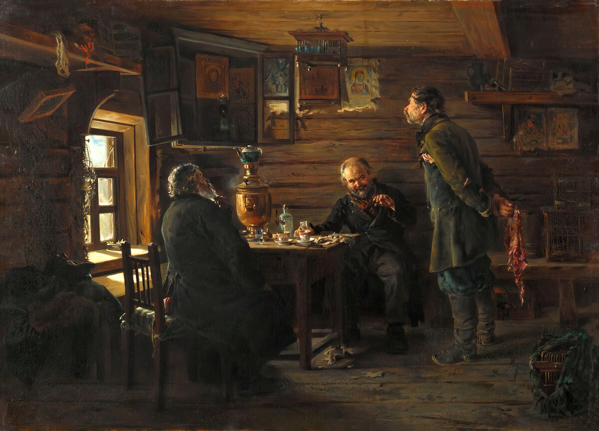 "Любители соловьев", В.Е. Маковский, 1873. Третьяковская галерея, Москва.