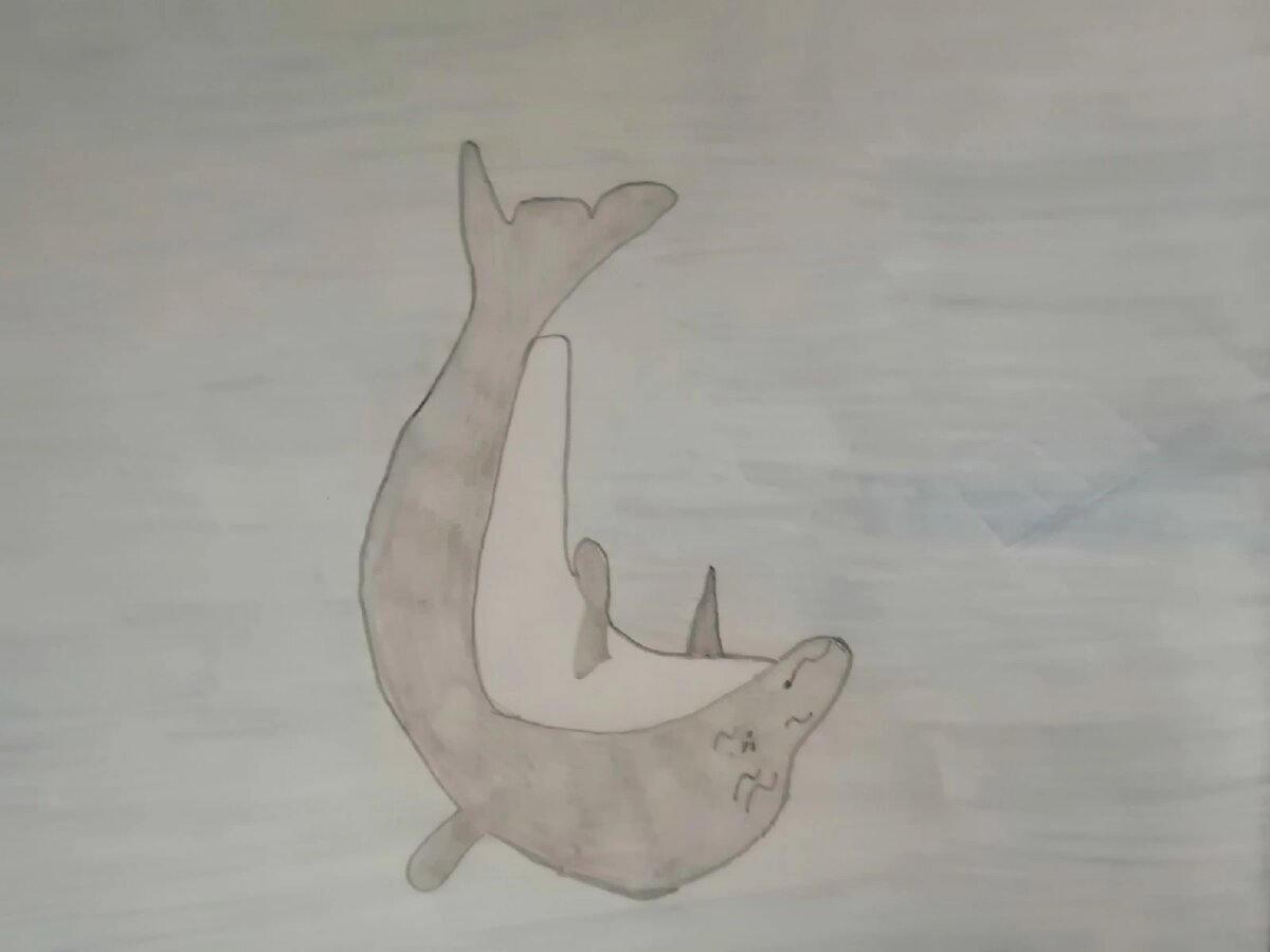 Дельфин(рисунок Лизы ,14 лет.