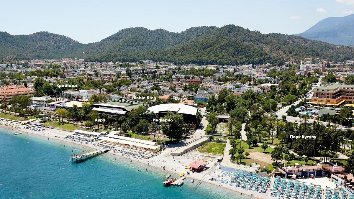 Расположение ночных клубов Кемера