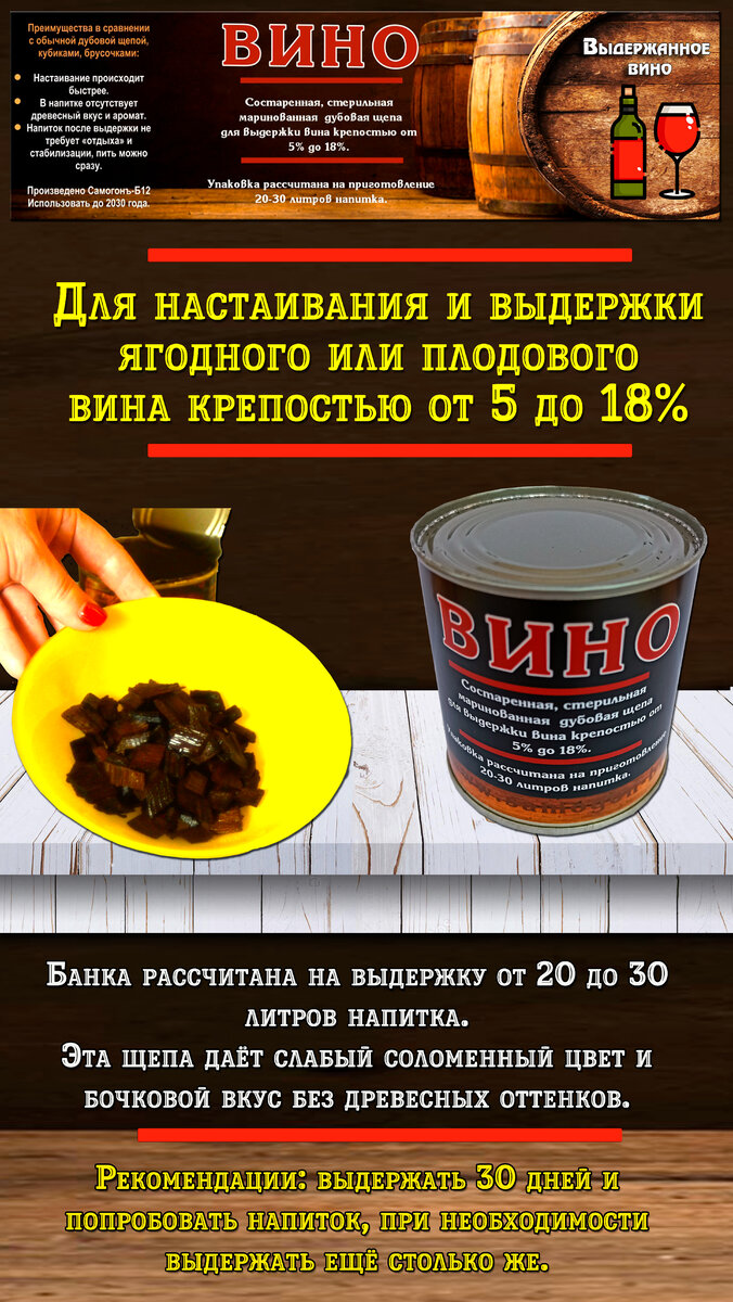 Маринованная щепа для вина. Коллаж автора ©