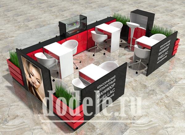 Проект нейл-бара с рабочими местами внутри. Автор проекта ООО Додель.