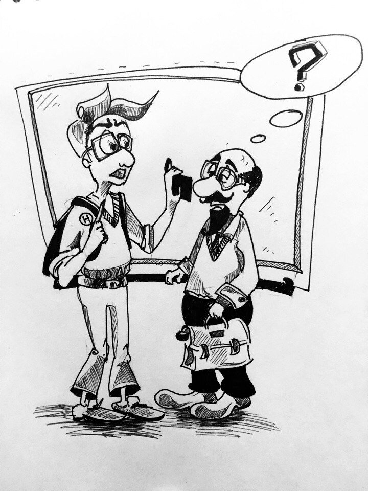 Мужчина с портфелем: Это-то понятно. Только молоко с губ вытри, прежде чем грубить старшим! Ты хоть читал, что пишет твой кумир? Или так, плакатики только рисовать научился? Поди на митинги ходишь и громкие речи в интернете пишешь? Не учили вас на вашем истфаке, что преступников в президенты не выбирают?