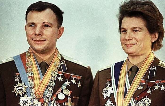 Юрий Гагарин и Валентина Терешкова