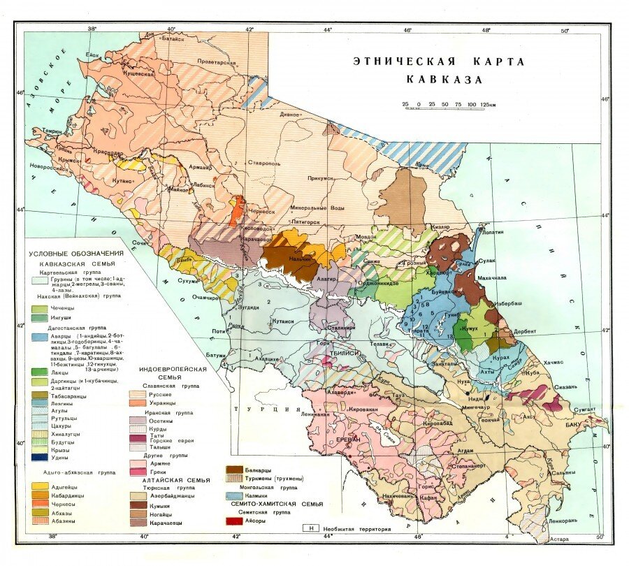 Этническая карта народов Кавказа // картинка из открытых источников