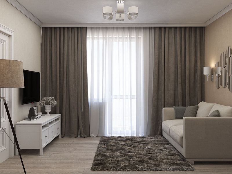 Дизайн интерьера гостиной, компания Домострой