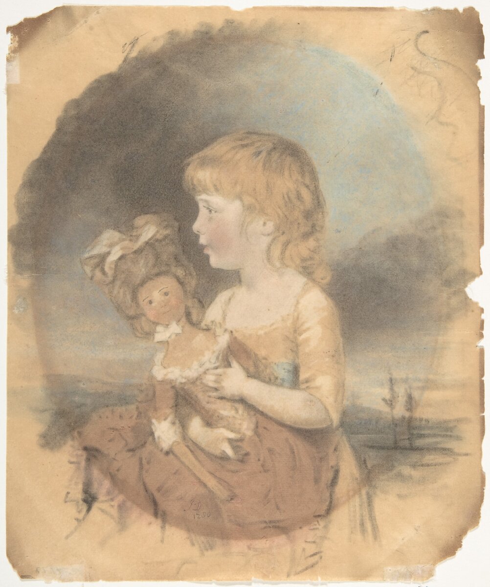 Child with Doll, 1780. John Downman (British, 1750–1824).
Watercolor, pastel over graphite оverall 