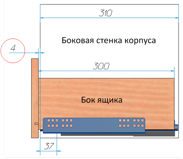 Зазор между ящиками комода