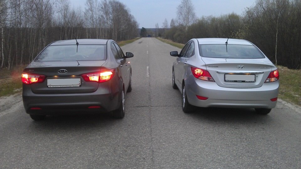 Одна платформа, две машины, Солярис более Азиатский, Рио более Европейский