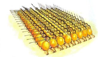 Наглядный образец "классической" древнегреческой фаланги, состоящей из 8 рядов