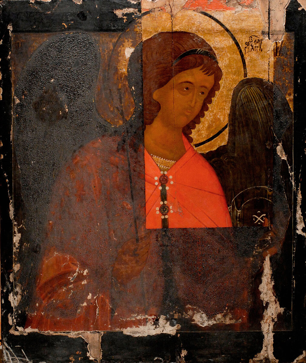 Реставрация иконы Архангел Михаил (конец XVI в.). Русский музей. Санкт-Петербург. Фото с сайта http://restoration.rusmuseum.ru/